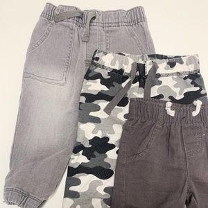 0-3M Gray Boys Pants 3pc. Bundle